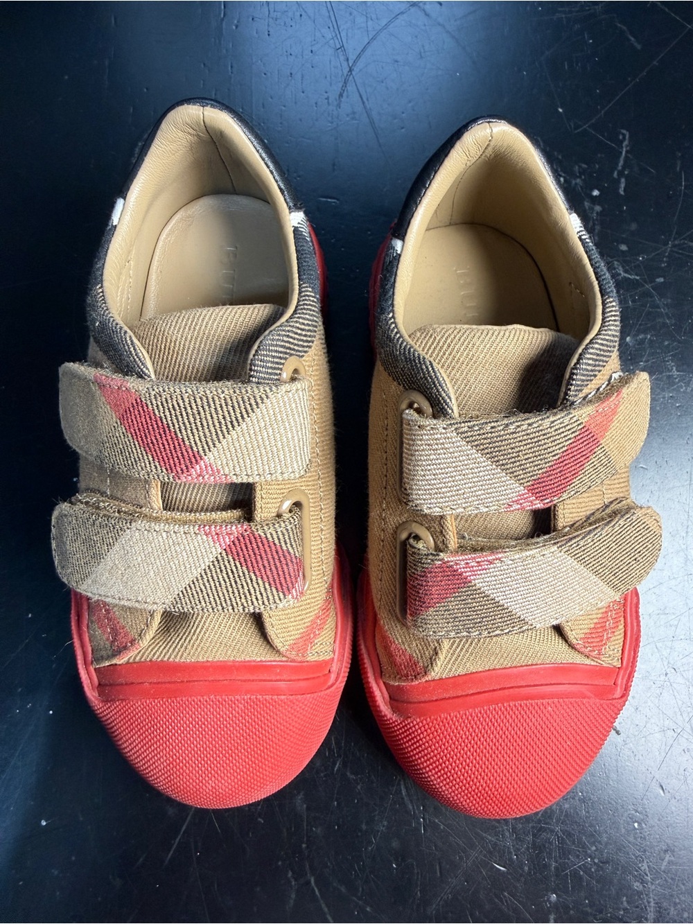 BURBERRY TAN RED SNEAKERS